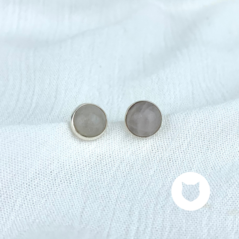 ARETES PLATA 925 Y CUARZO ROSA AR2533M38