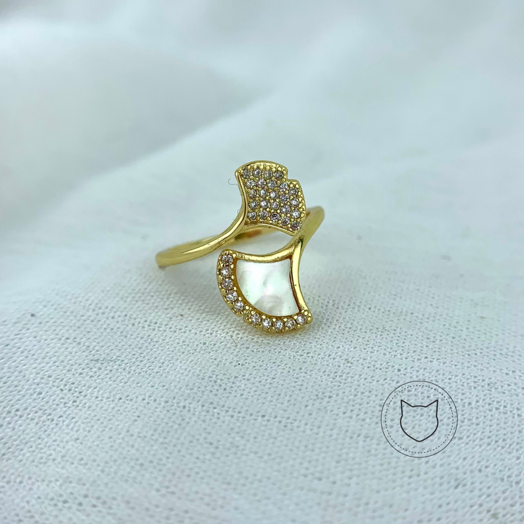 ANILLO DE BAÑO DE ORO Y CRISTALES TALLA 6 AN2778G37