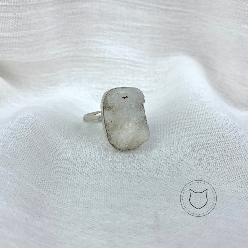 ANILLO DE PLATA 925 Y DRUSA TALLA AJUSTABLE AN1085M41