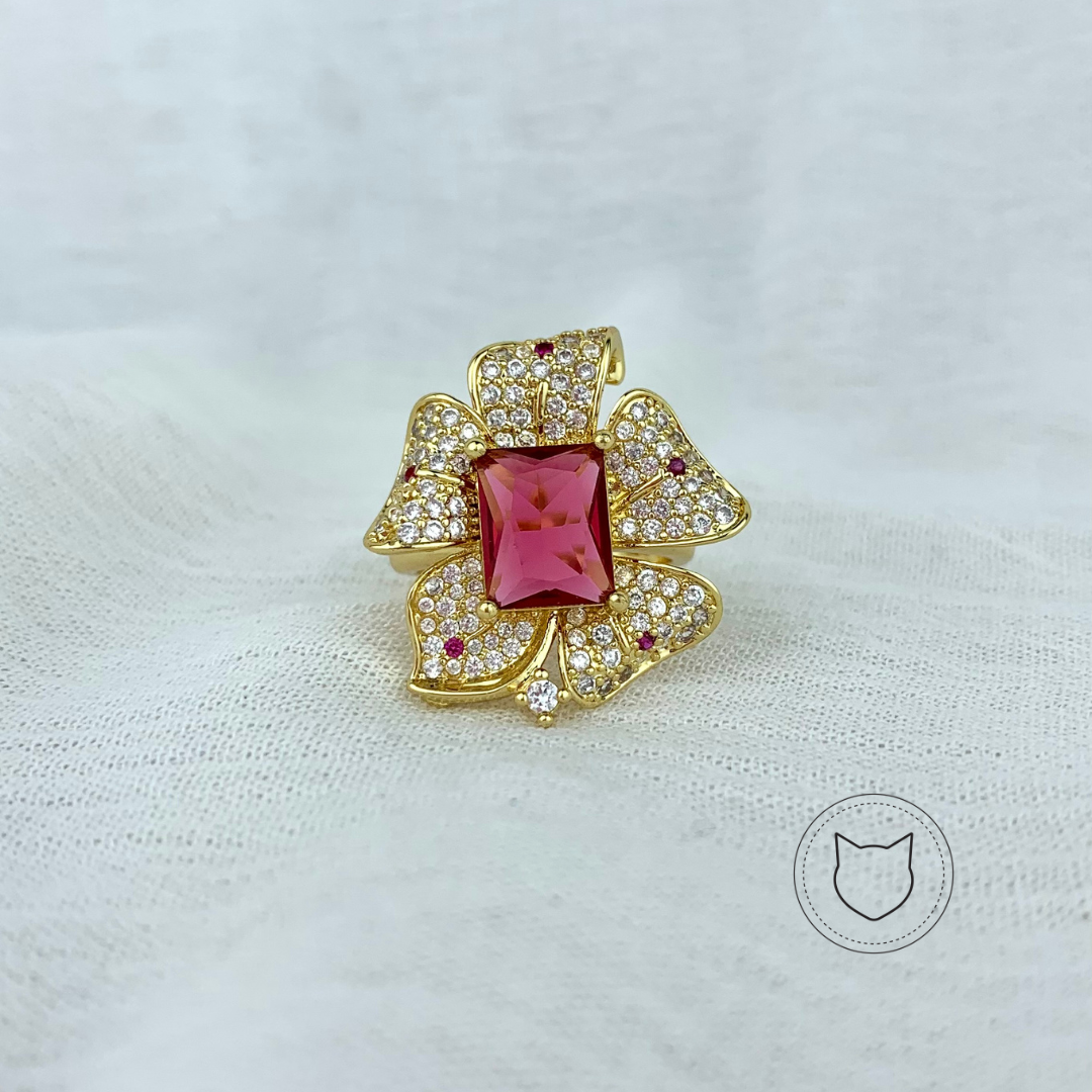 ANILLO DE BAÑO DE ORO Y CRISTALES AN2621G33