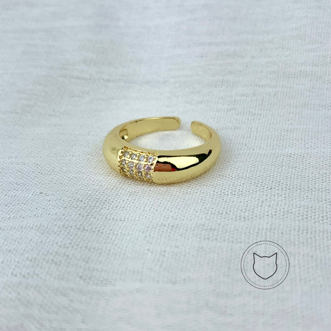 ANILLO DE BAÑO DE ORO Y CRISTALES TALLA 6 AN2335G54