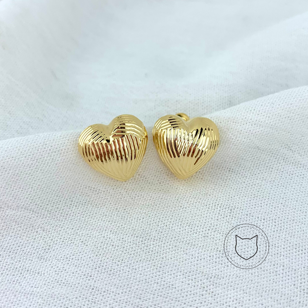 ARETES DE BAÑO DE ORO CORAZÓN AR2209G30