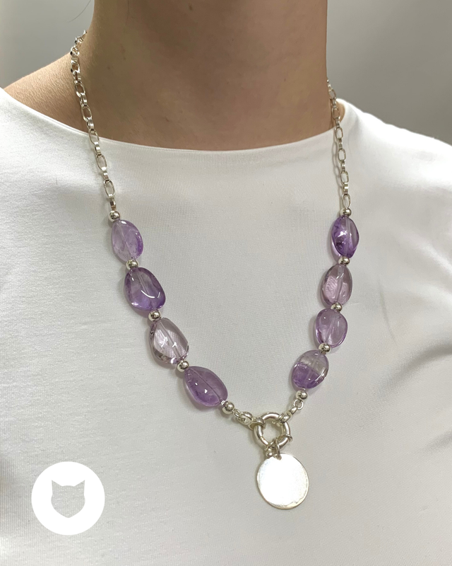 COLLAR DE PLATA 925 Y AMATISTA CO1668F40