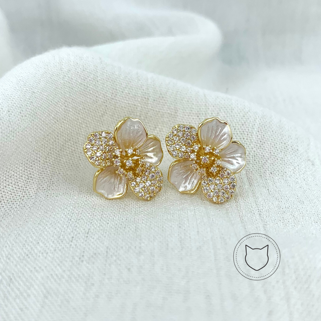 ARETES DE BAÑO DE ORO Y CRISTALES AR2238G31