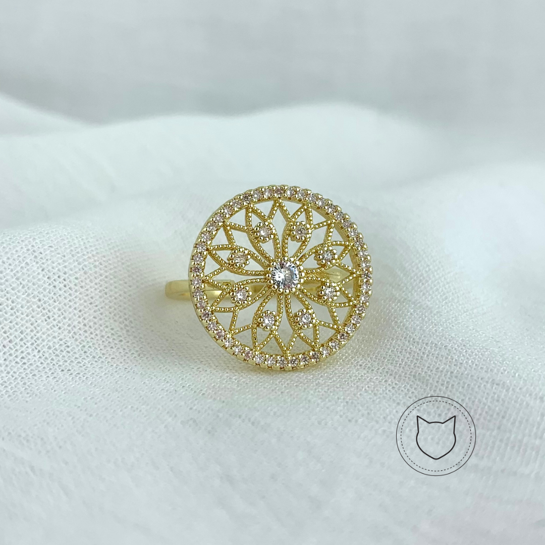 ANILLO DE BAÑO DE ORO Y CRISTALES TALLA AJUSTABLE AN3031G30