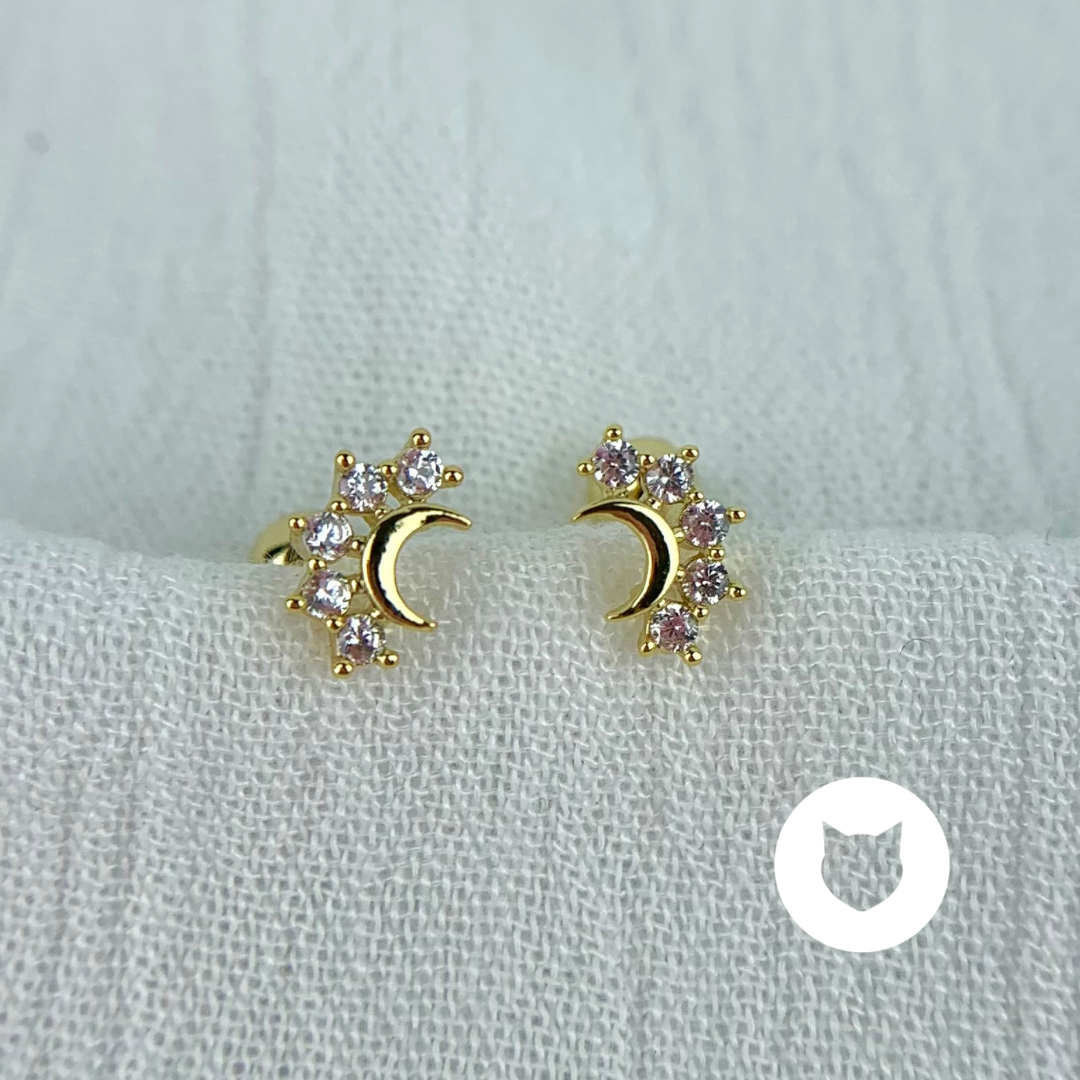 ARETES DE BAÑO DE ORO Y CRISTALES AB0419G30