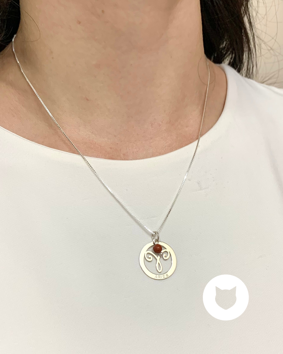 COLLAR DE PLATA 925 Y JASPE SIGNO ARIES CO1712L26