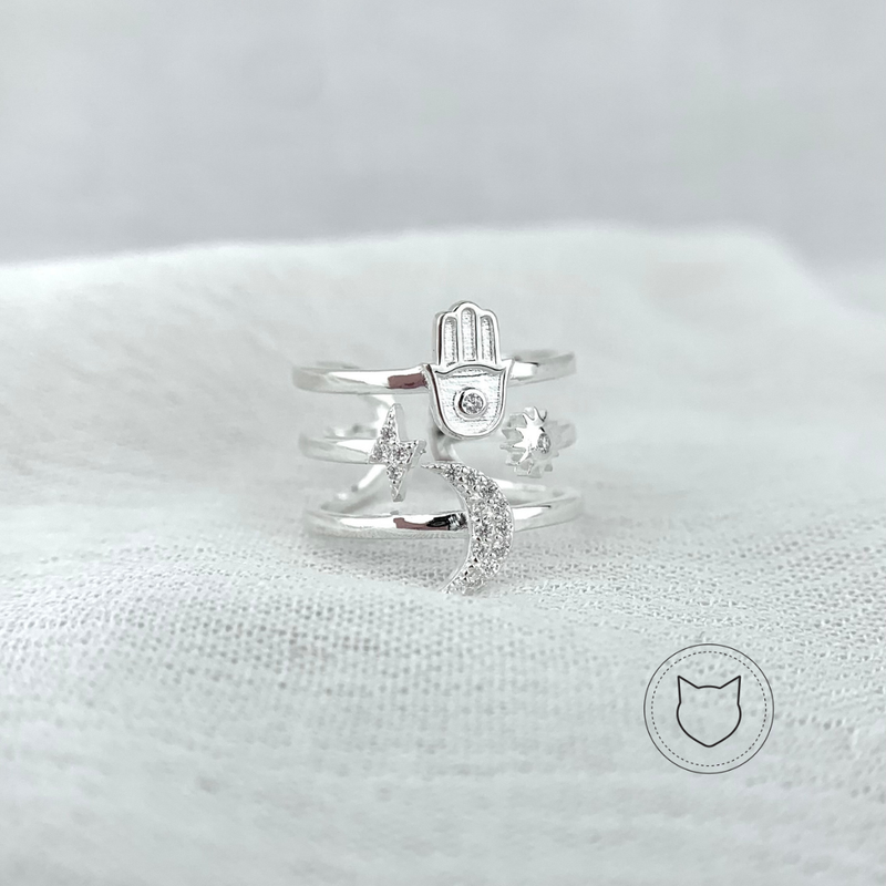 ANILLO DE PLATA 925 Y CRISTALES TALLA 6  AN2588L24