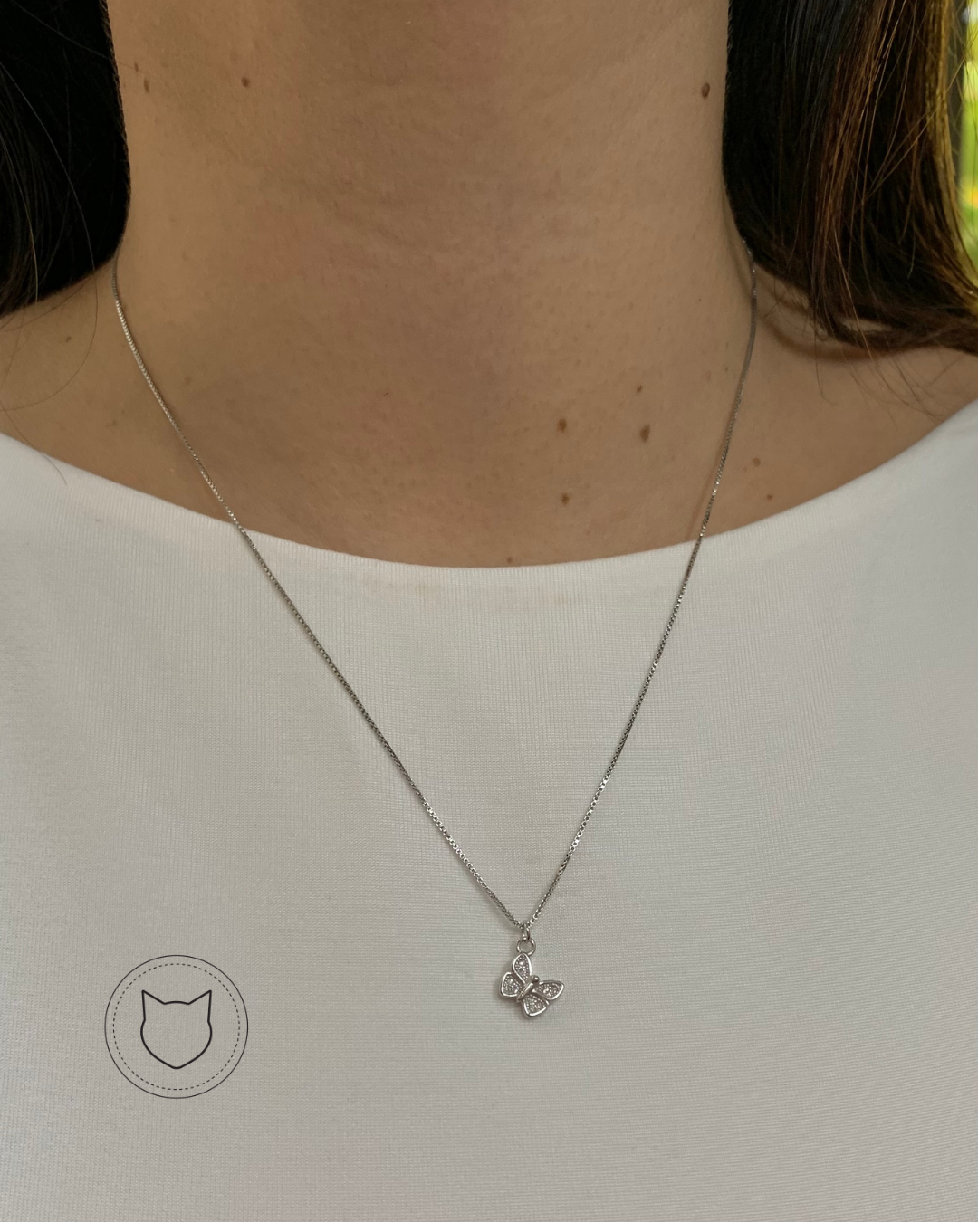 COLLAR DE PLATA 925 RODINADA Y CRISTALES CO1475L32