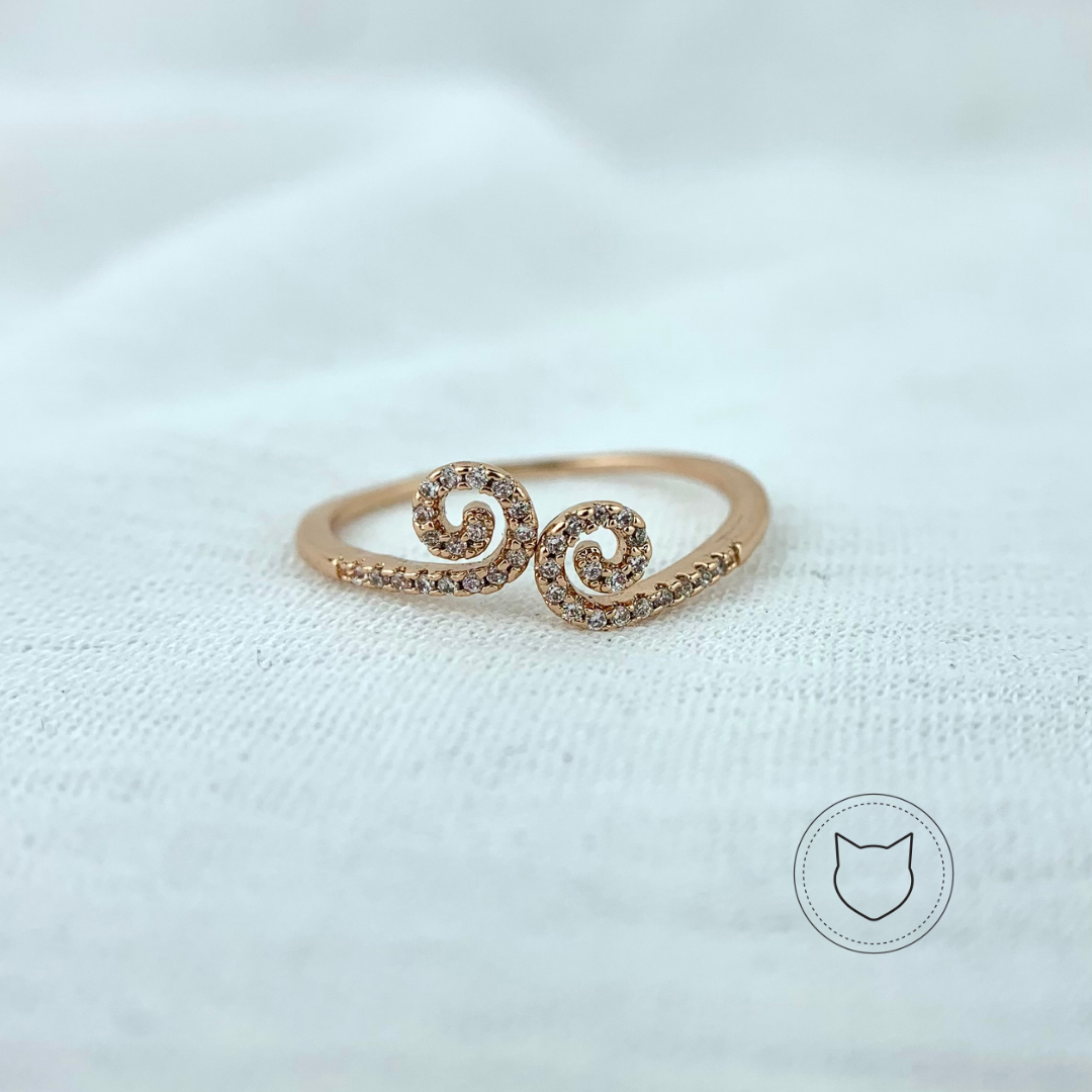 ANILLO DE BAÑO DE ORO Y CRISTALES TALLA 7 AN2671G32