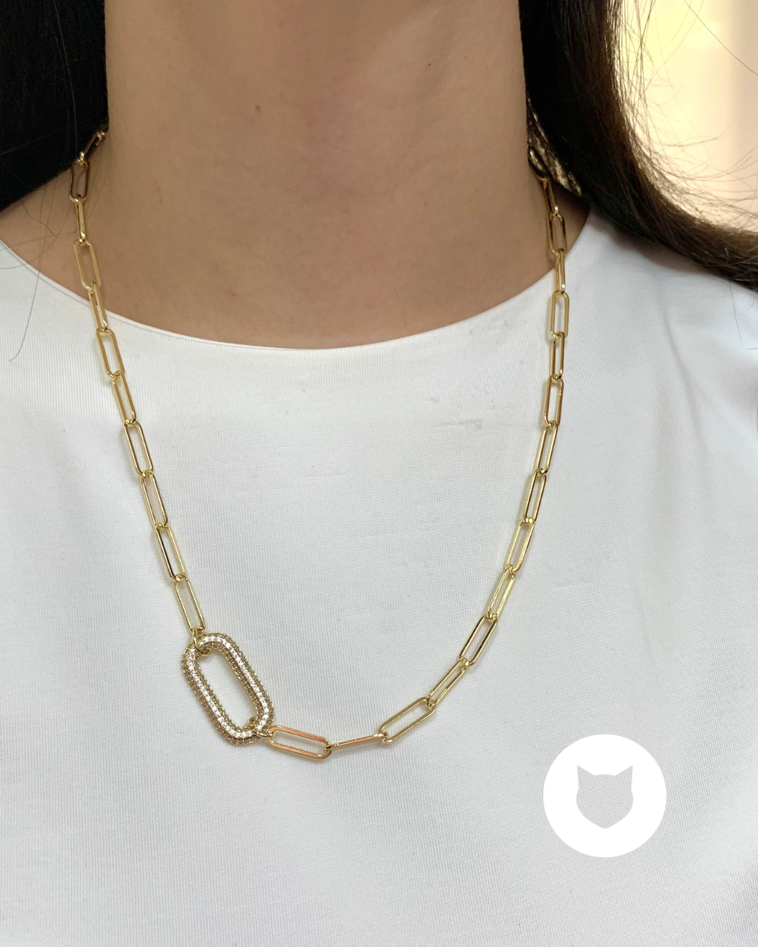 ​​COLLAR DE BAÑO DE ORO Y CRISTALES CO1732G30