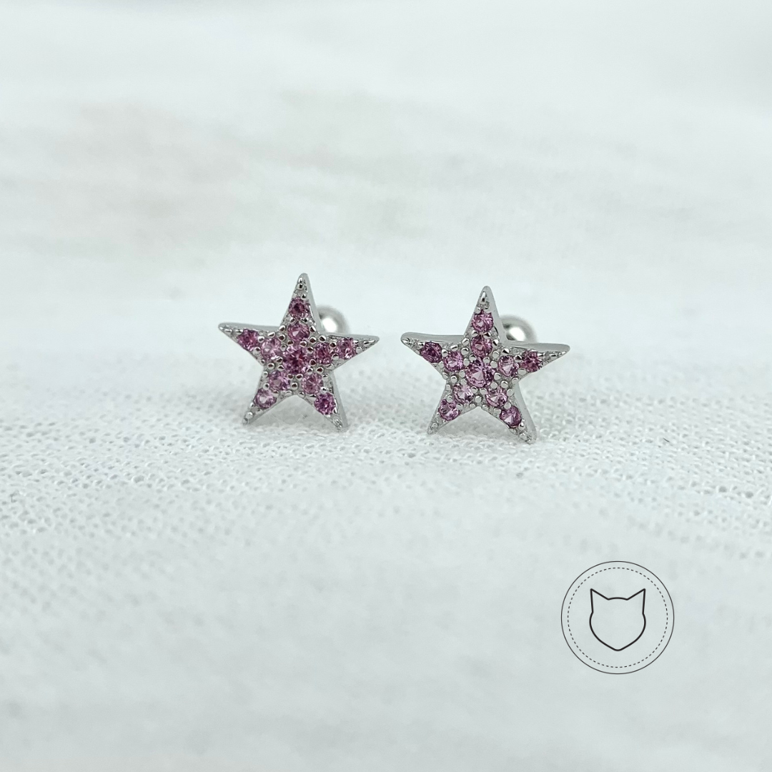 ARETES DE PLATA 925 RODINADA Y CRISTALES AB0283L25