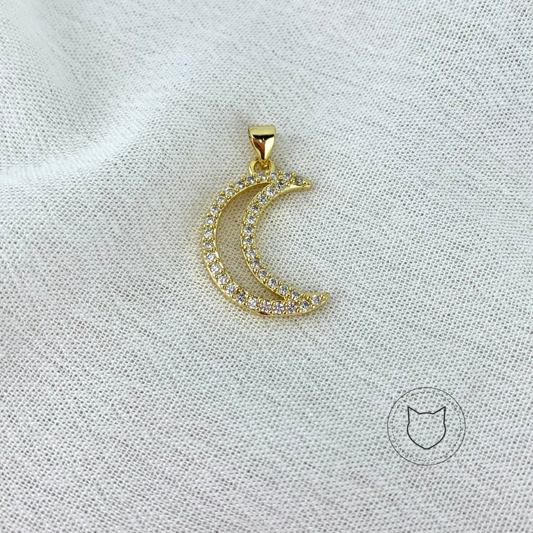 DIJE DE BAÑO DE ORO Y CRISTALES LUNA DI0556G36