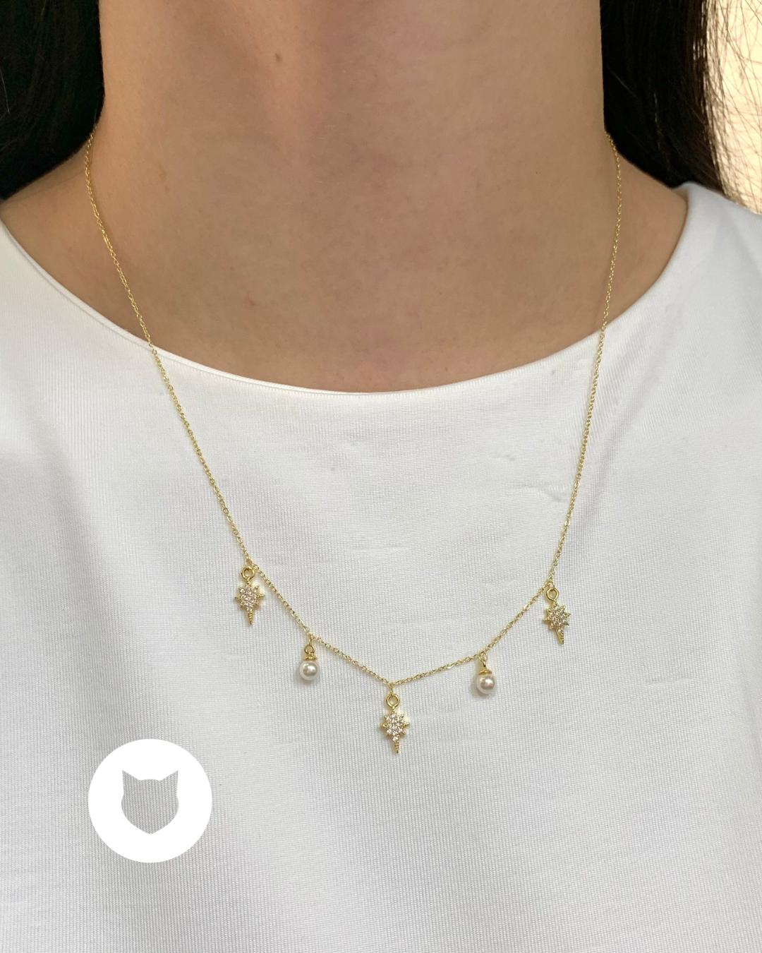​​COLLAR DE BAÑO DE ORO Y CRISTALES CO1731G32