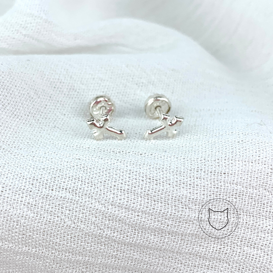 ARETES CRUZ DE PLATA 925 AB0011L30