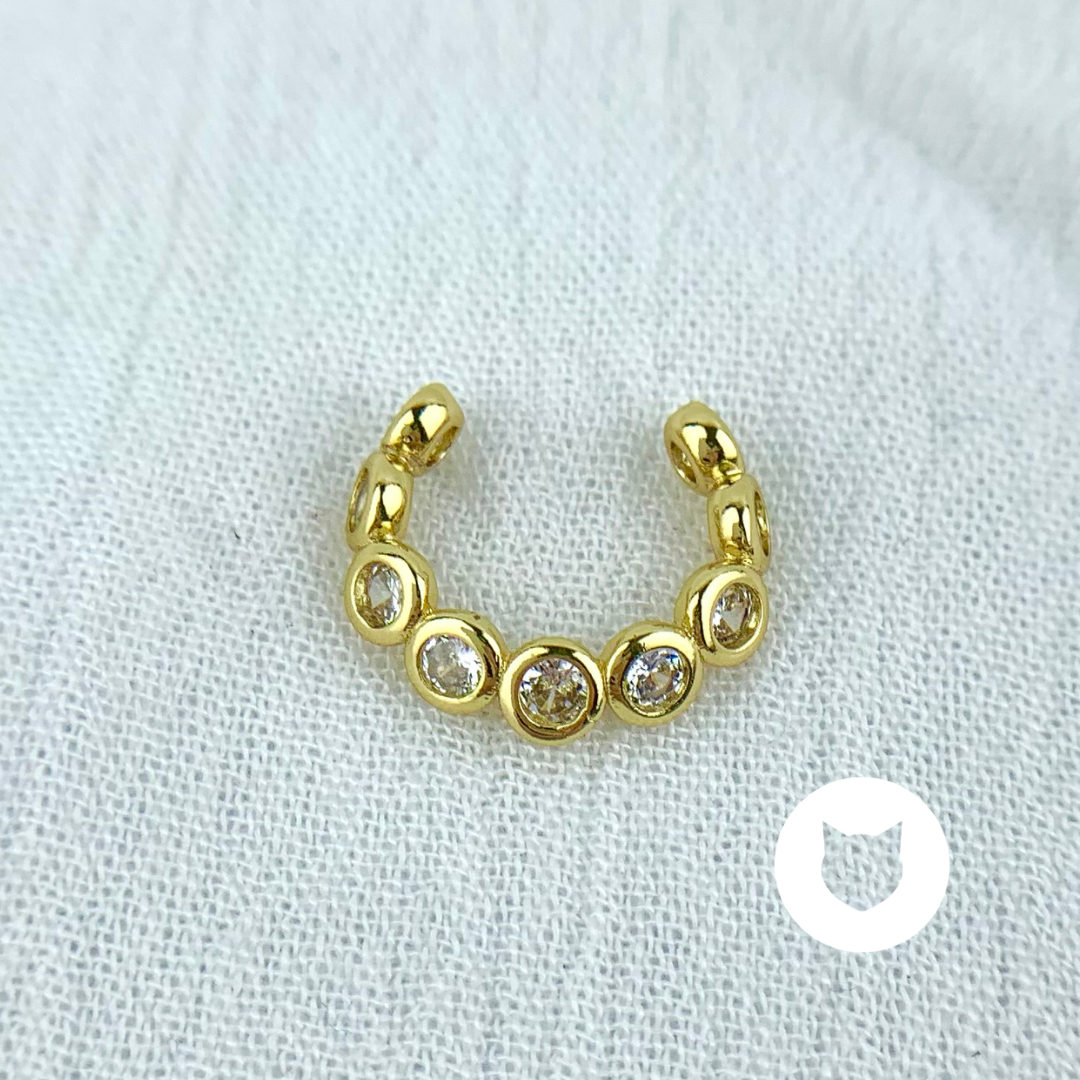 EARCUFF DE BAÑO DE ORO Y CRISTALES EA0663G42