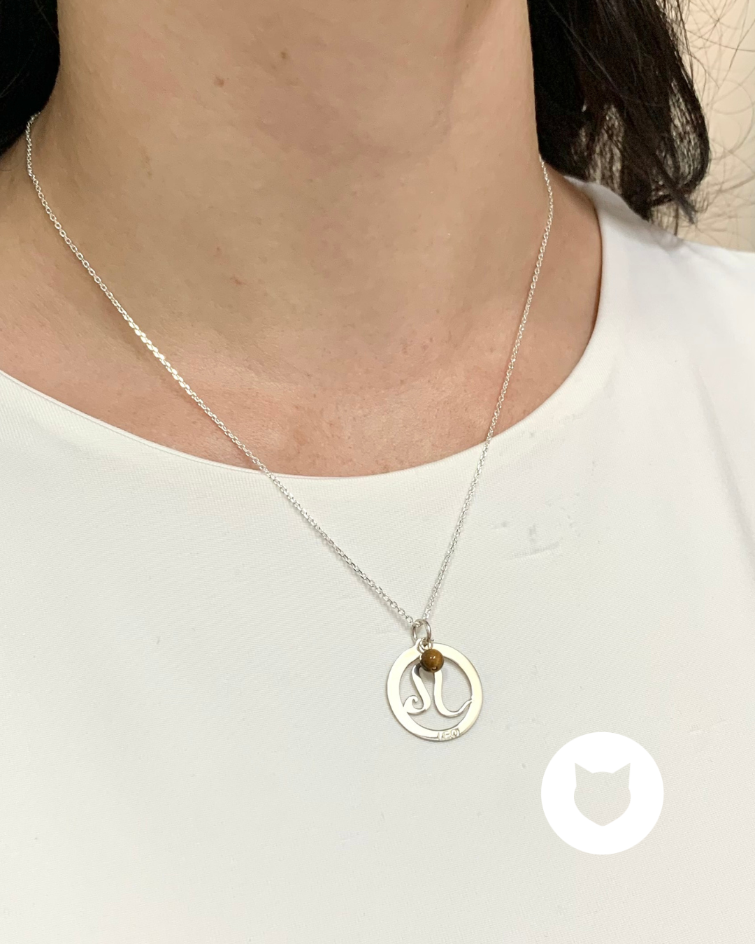 COLLAR DE PLATA 925 Y OJO DE TIGRE SIGNO LEO CO1709L26