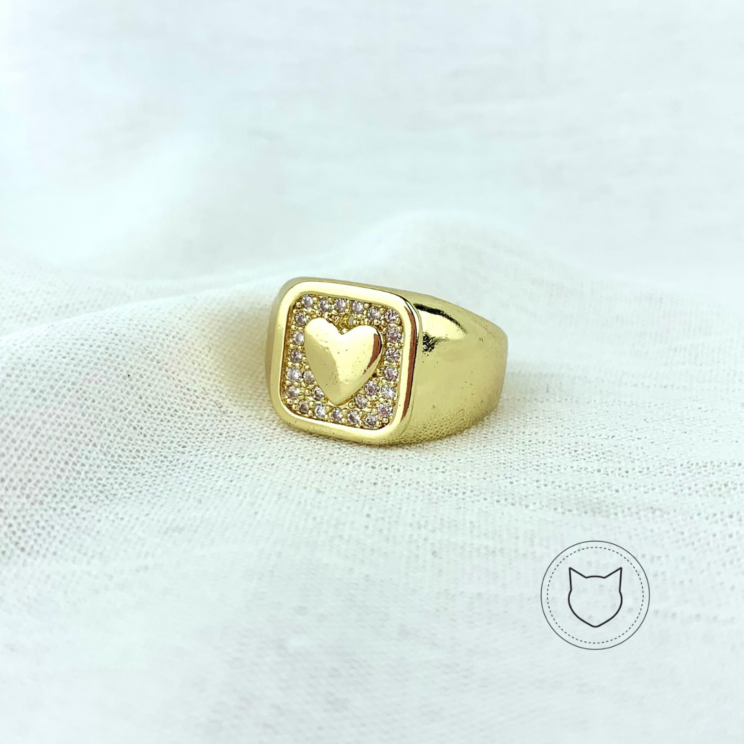 ANILLO DE BAÑO DE ORO Y CRISTALES TALLA 7 AN2495G38