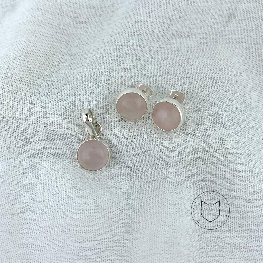 SET DE PLATA 925 Y CUARZO ROSA SE0952M40