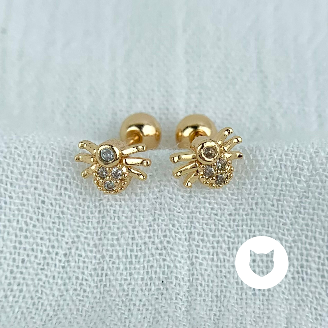 ARETES DE BAÑO DE ORO Y CRISTALES AB0435G27