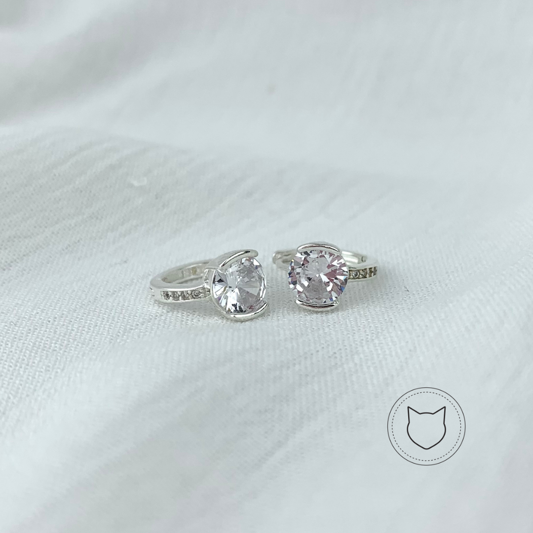 ARGOLLAS DE PLATA 925 Y CRISTALES AG1056L25