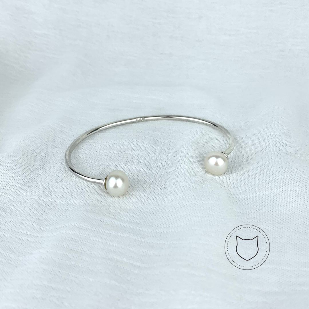 PULSERA BRAZALETE DE PLATA 925 Y PERLA CULTIVADA PU1359M36