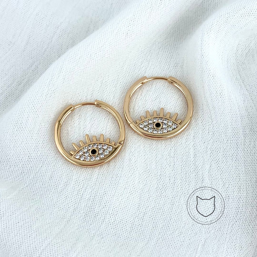 ARGOLLAS DE BAÑO DE ORO Y CRISTALES AG1312G30