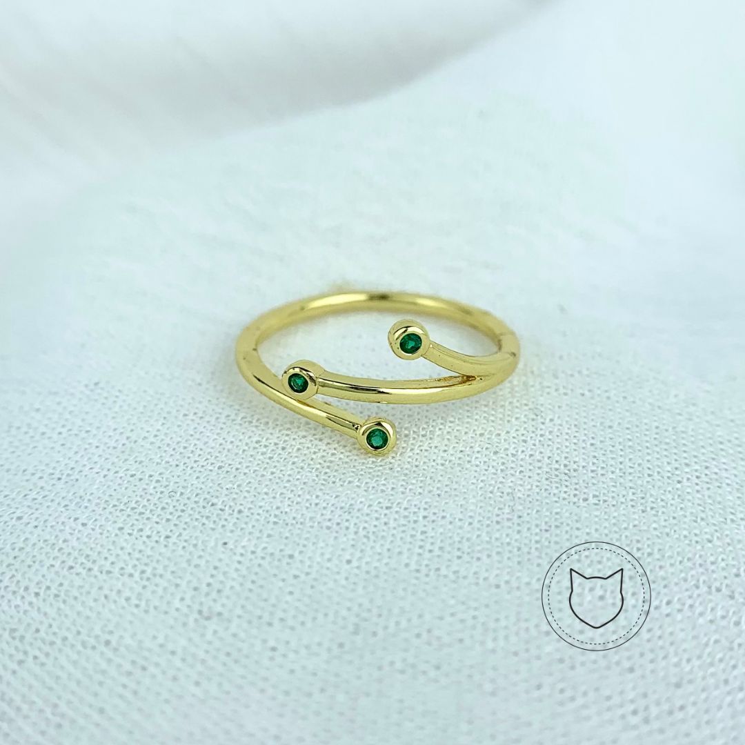 ANILLO DE BAÑO DE ORO Y CRISTALES TALLA AJUSTABLE AN3124G32