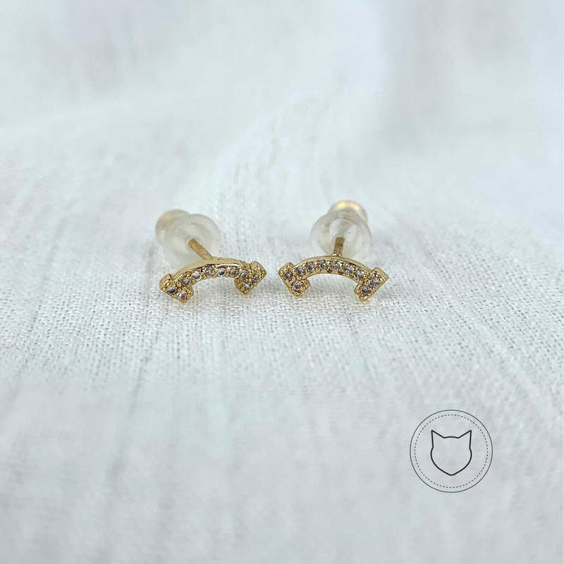 ARETES DE BAÑO DE ORO Y CRISTALES AR1844G32