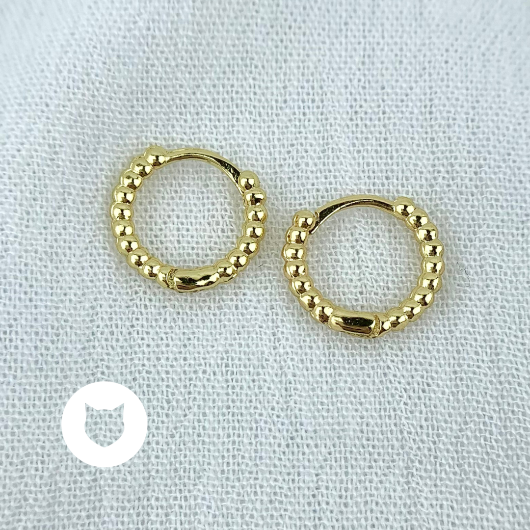 ARGOLLAS DE BRONCE CON BAÑO DE ORO  AG1590G38