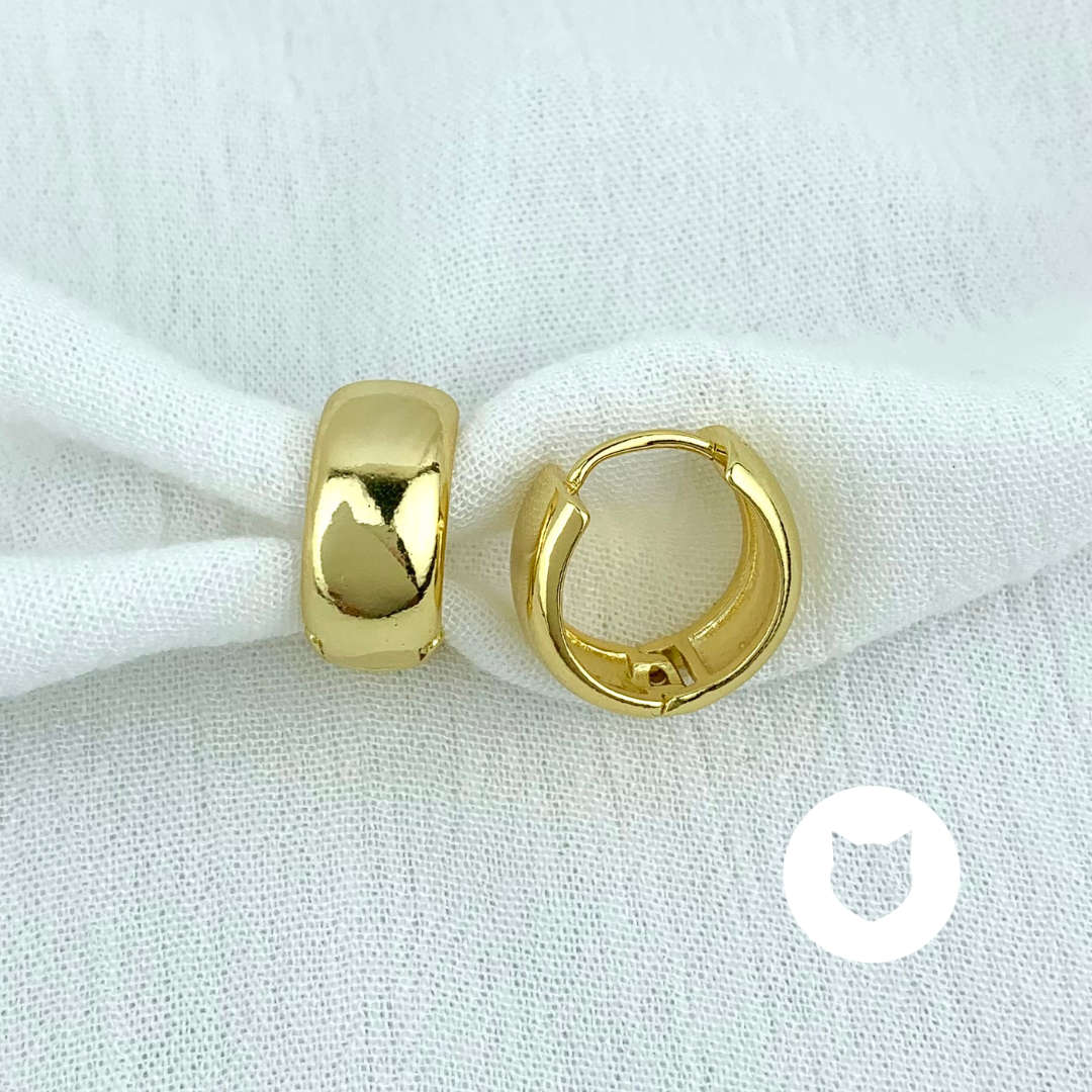 ARGOLLAS DE BRONCE CON BAÑO DE ORO AG1595G36