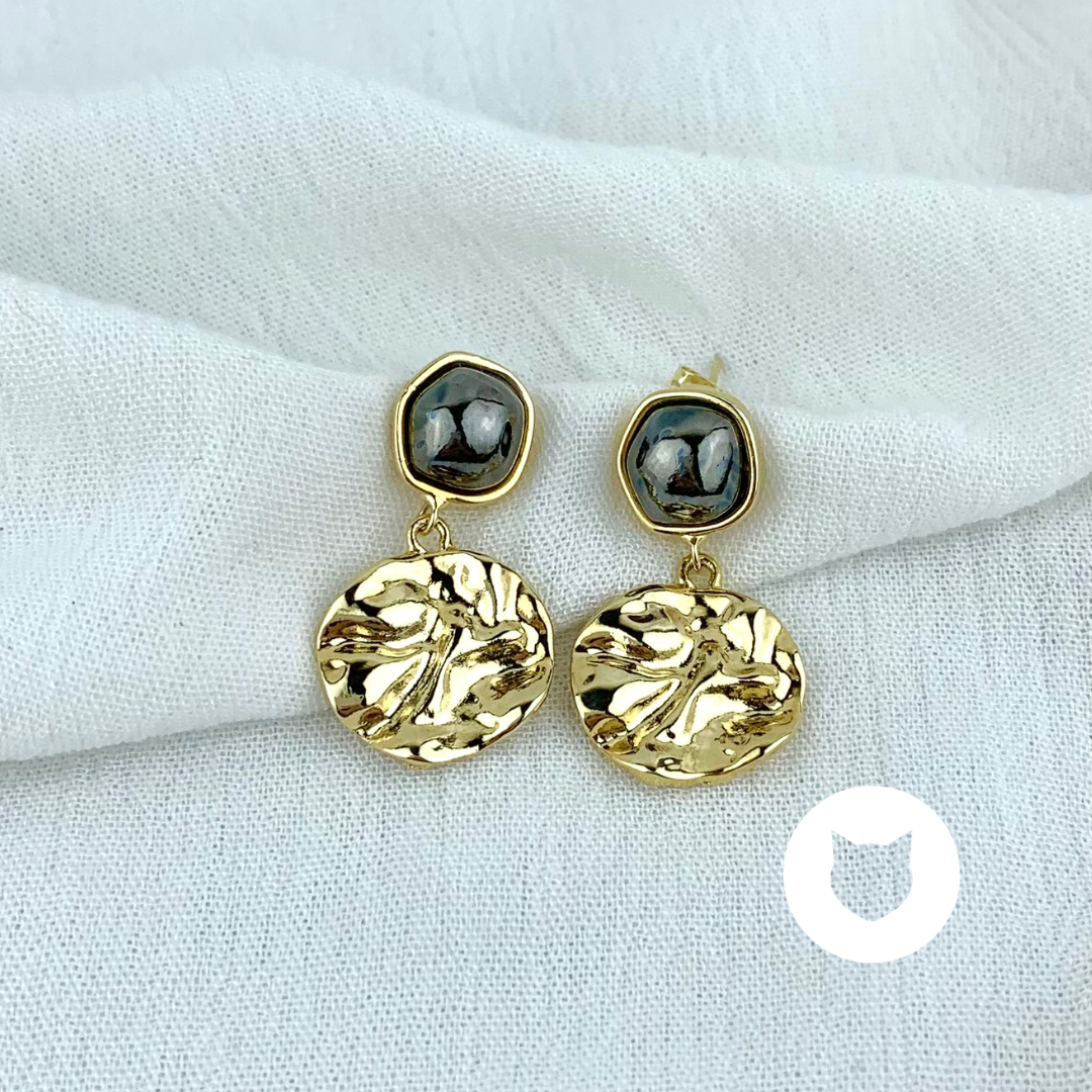 ARETES DE BAÑO DE ORO Y CRISTALES AR2619G30