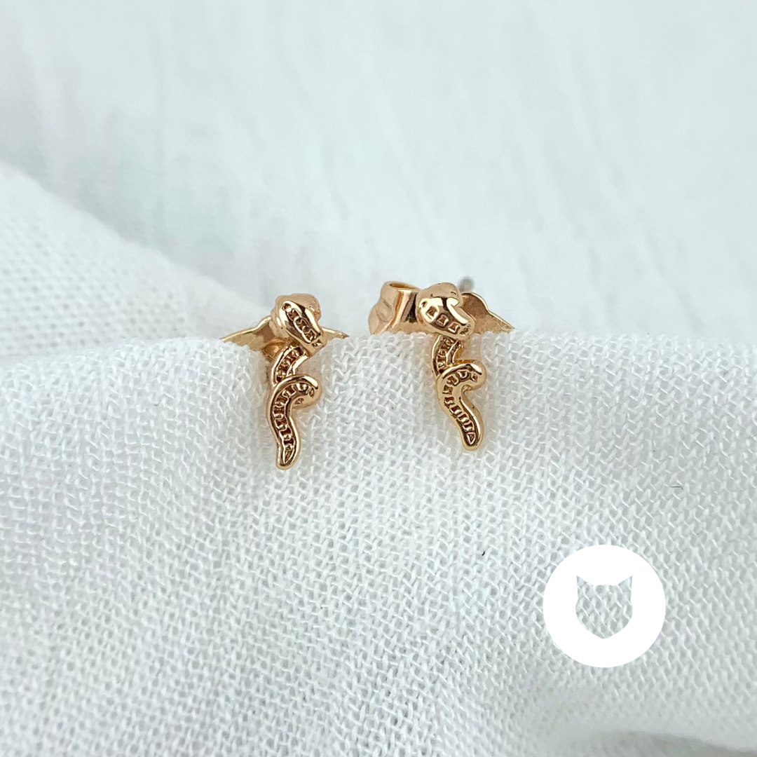 ARETES DE BAÑO DE ORO SERPIENTE AR2622G32