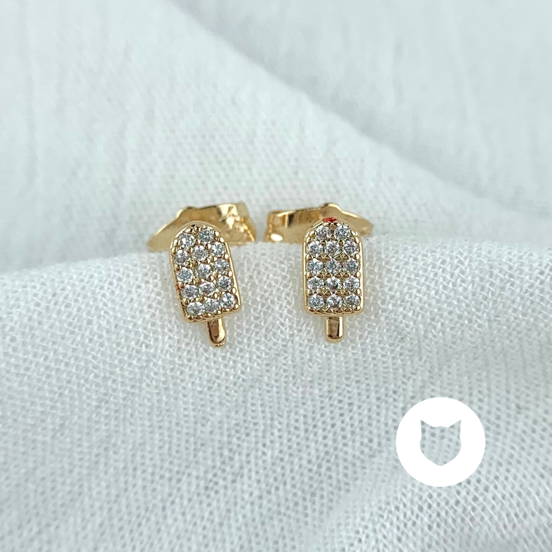​ARETES DE BAÑO DE ORO Y CRISTALES HELADO AR2626G30