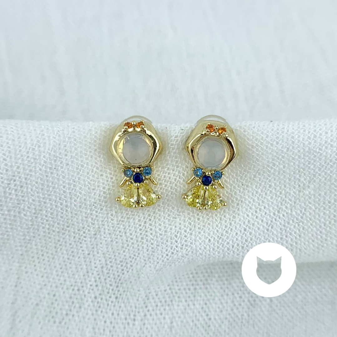 ARETES DE BAÑO DE ORO Y CRISTALES PRINCESA AR2629G39