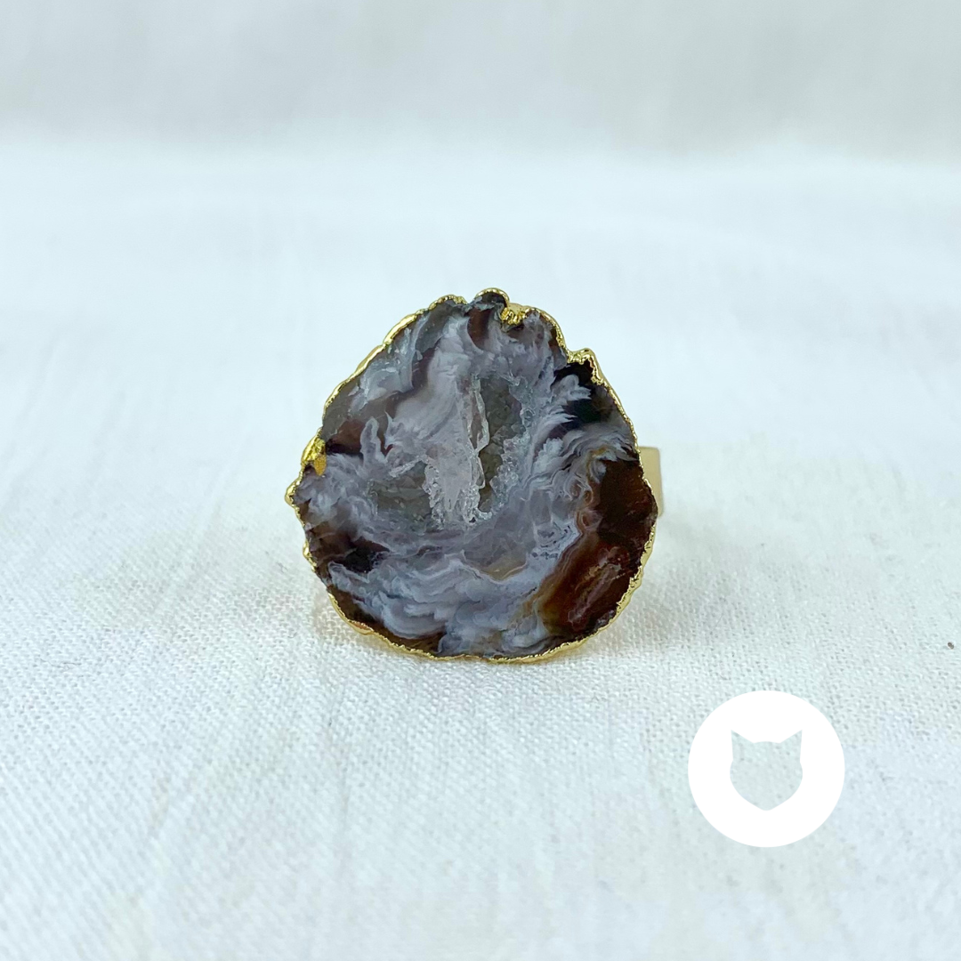 ANILLO DE BAÑO DE ORO CON DRUSA NATURAL AN3486G35