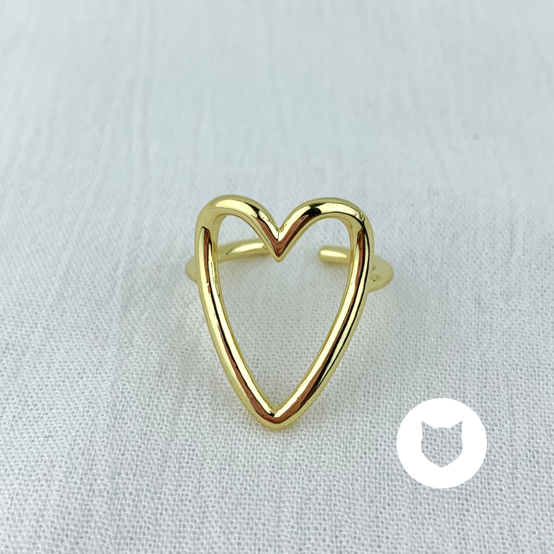 ANILLO DE BA�O DE ORO CORAZ�N AN3499G43