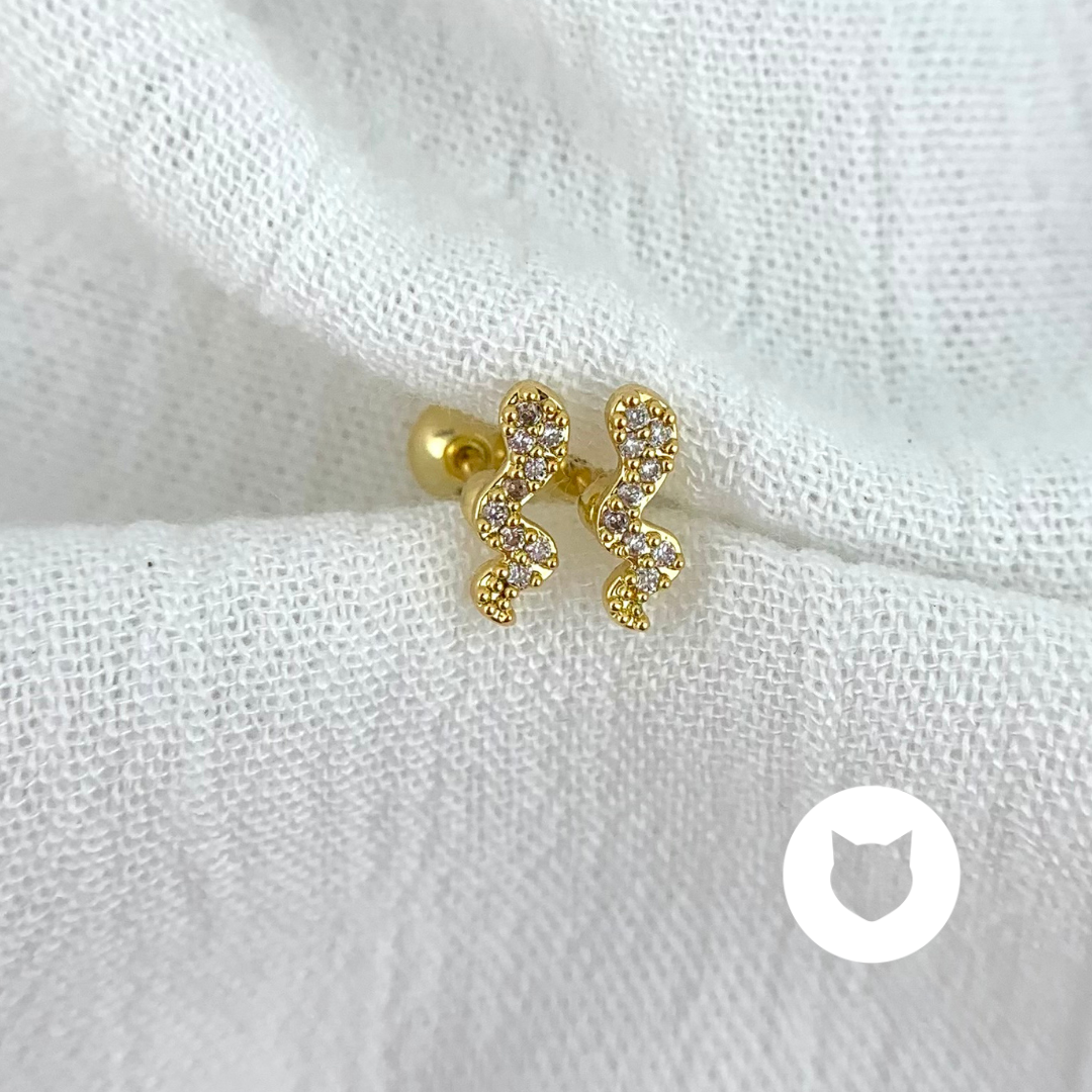 ARETES DE BAÑO DE ORO Y CRISTALES SERPIENTE AB0442G29