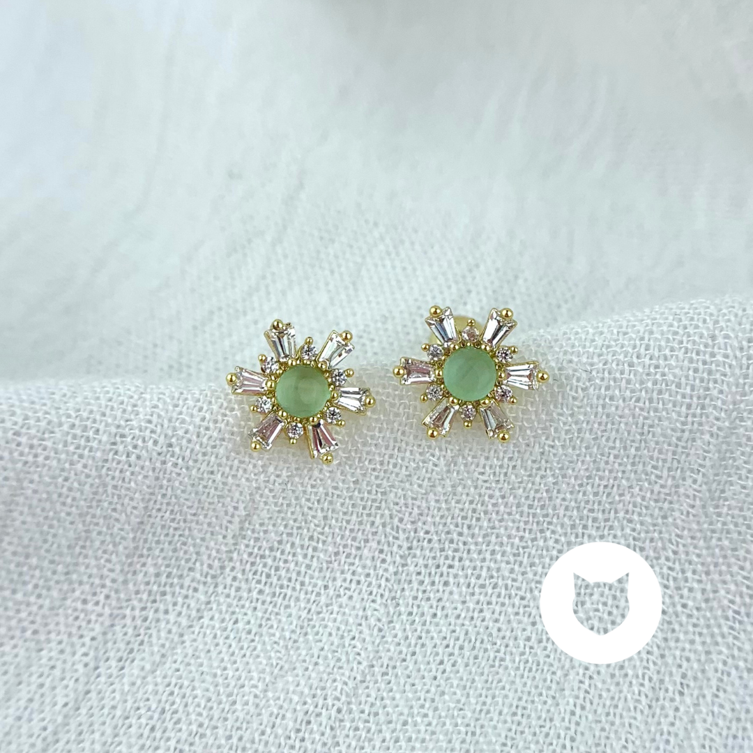 ARETES DE BAÑO DE ORO Y CRISTALES AB0444G29