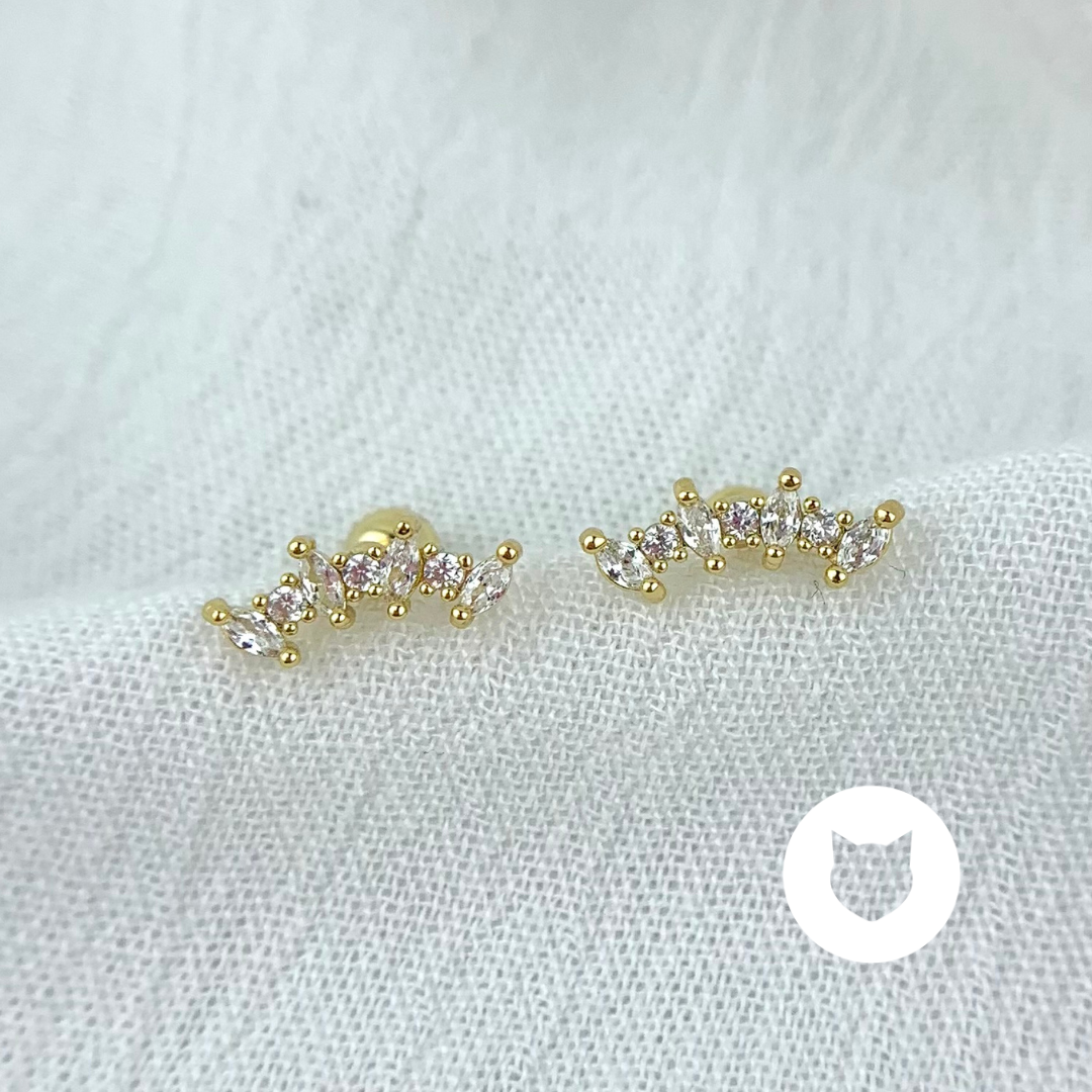 ARETES DE BAÑO DE ORO Y CRISTALES AB0446G29