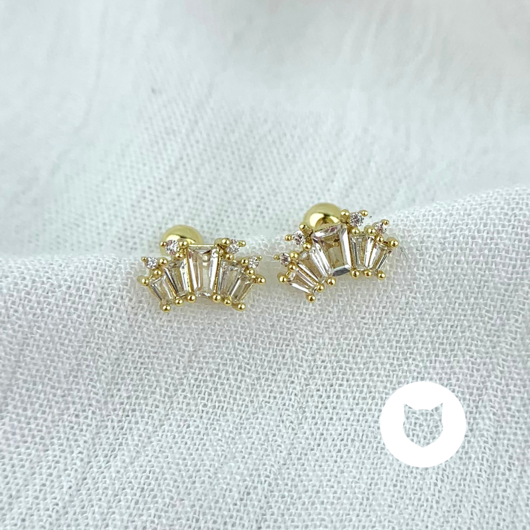 ARETES DE BAÑO DE ORO Y CRISTALES AB0447G29