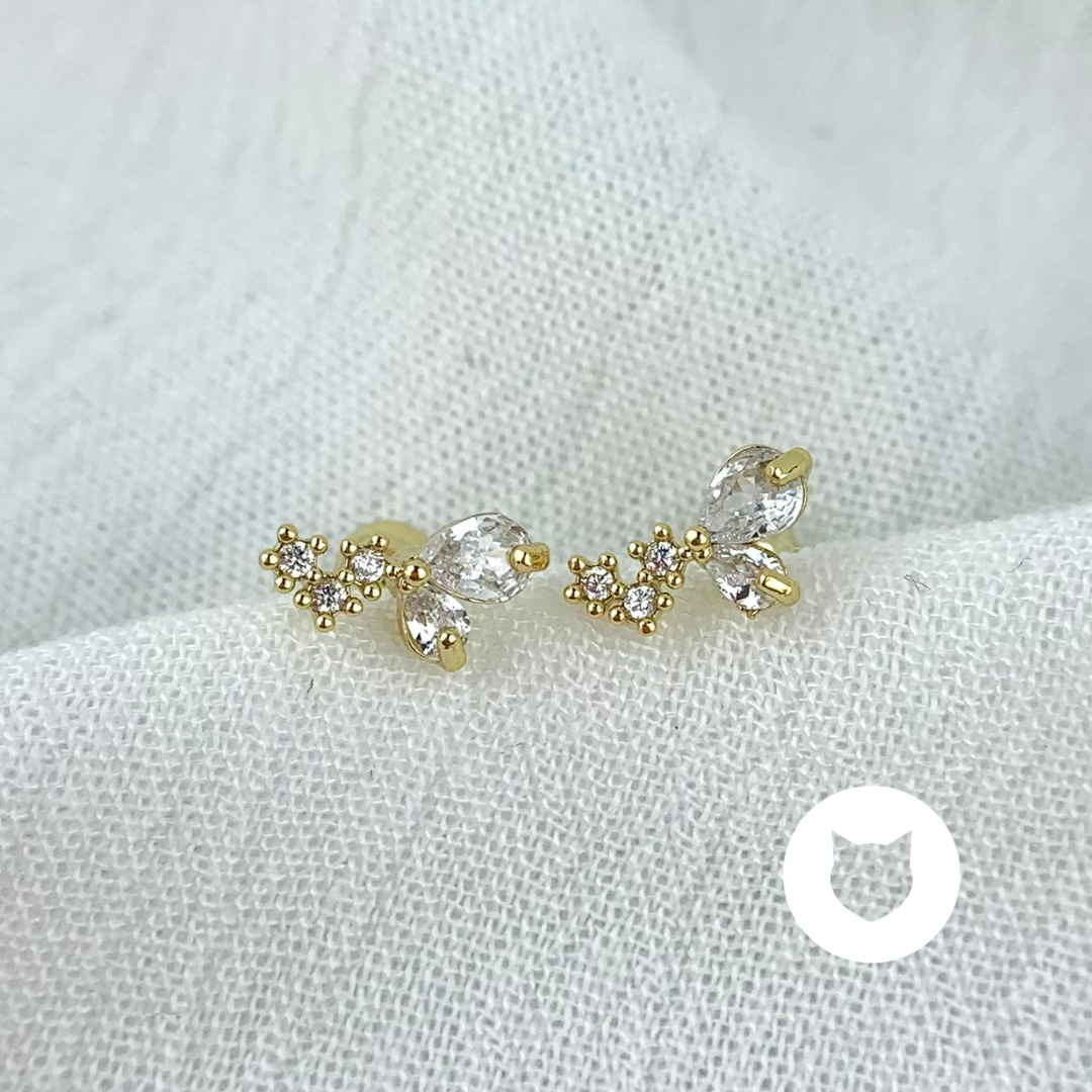 ARETES DE BAÑO DE ORO Y CRISTALES AB0453G29