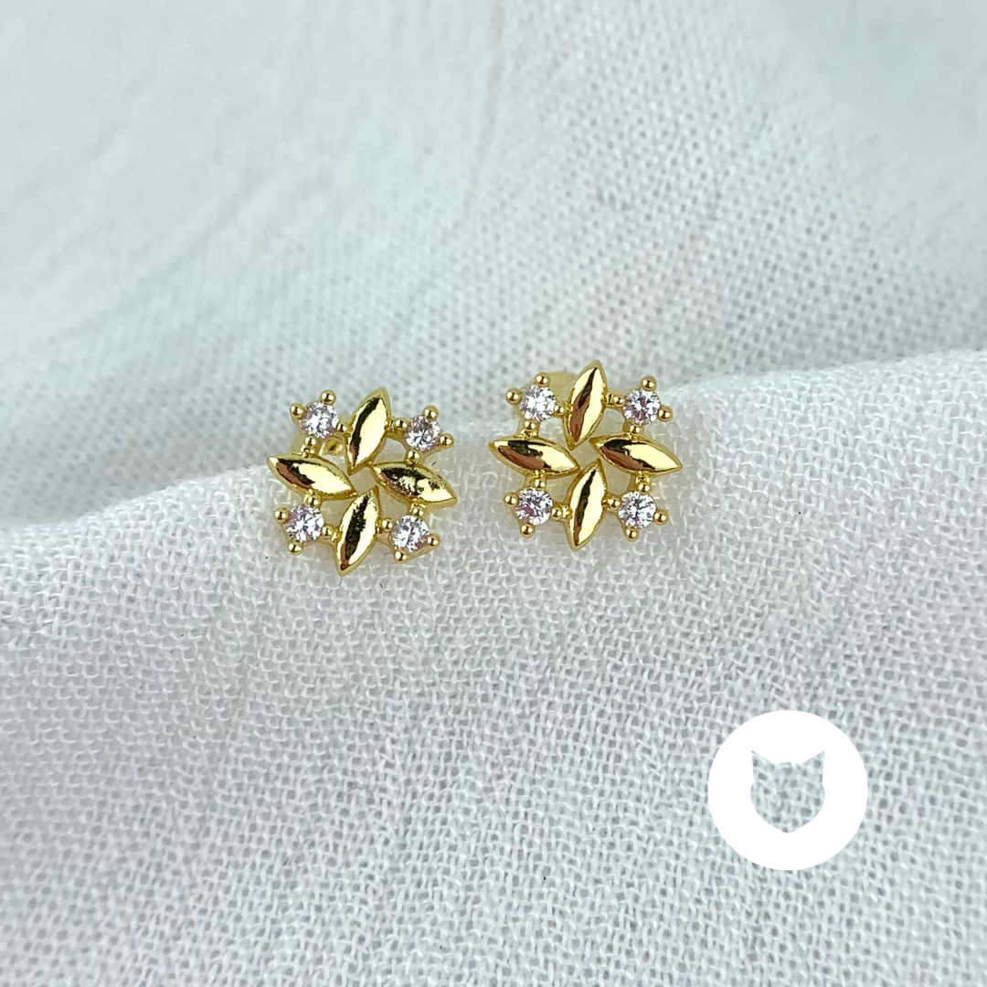 ARETES DE BAÑO DE ORO Y CRISTALES AB0454G29