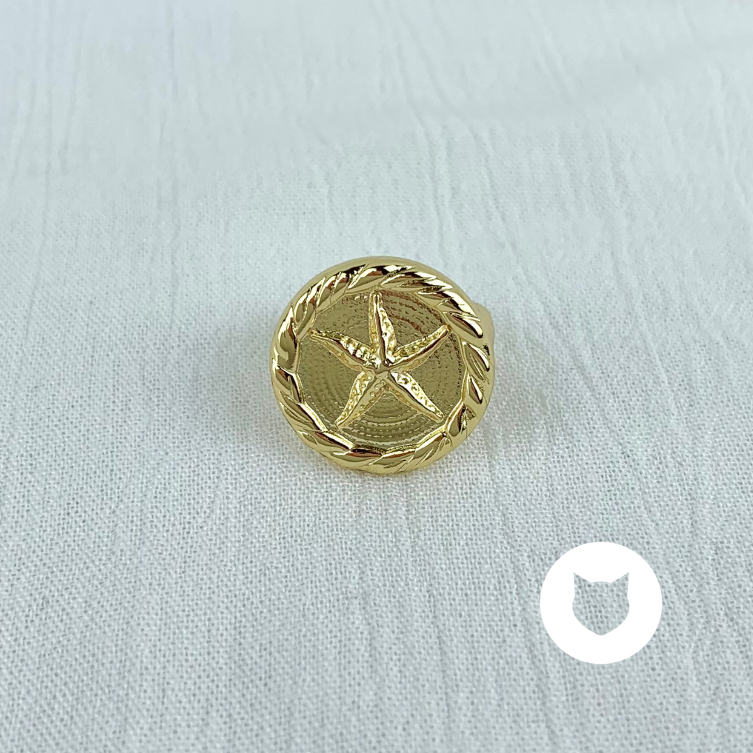 ANILLO DE BAÑO DE ORO  ESTRELLA DE MAR AN3509G38