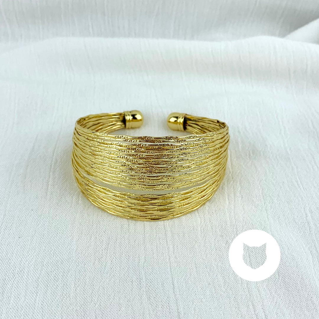 BRAZALETE DE BRONCE CON BAÑO DE ORO PU1727G34