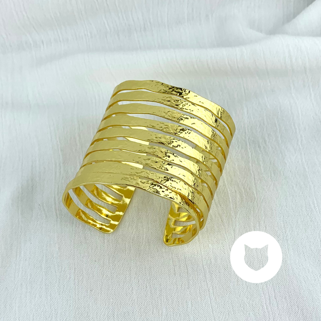 BRAZALETE DE BRONCE CON BAÑO DE ORO PU1728G30