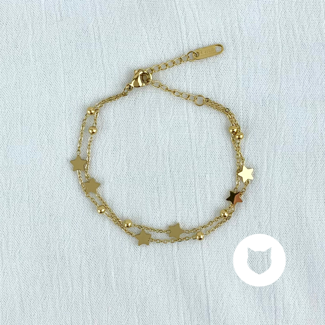 PULSERA DE ACERO INOXIDABLE  ESTRELLAS PU1733G32