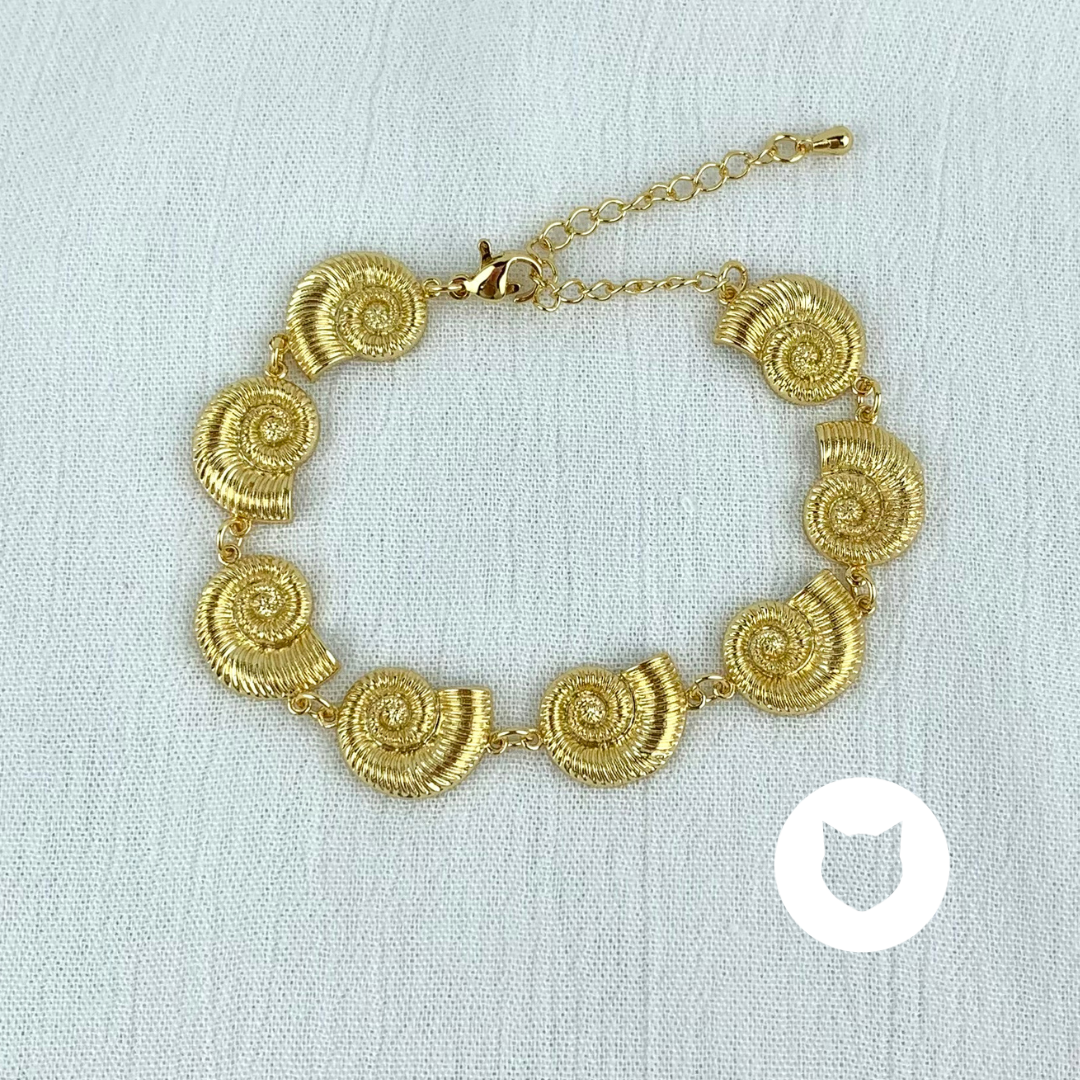 PULSERA DE BAÑO DE ORO CARACOLES PU1735G37