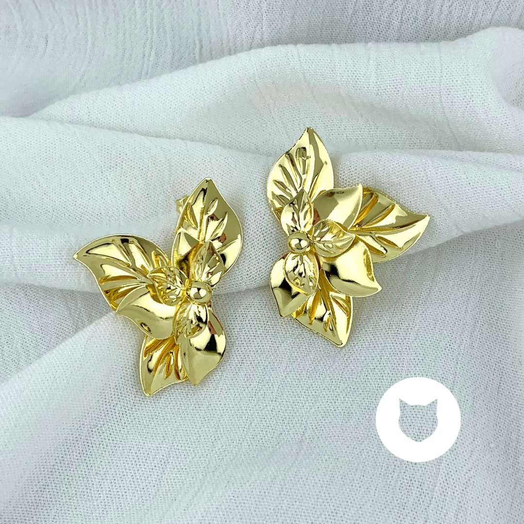 ​ARETES DE ACERO INOXIDABLE FLOR AR2634G40