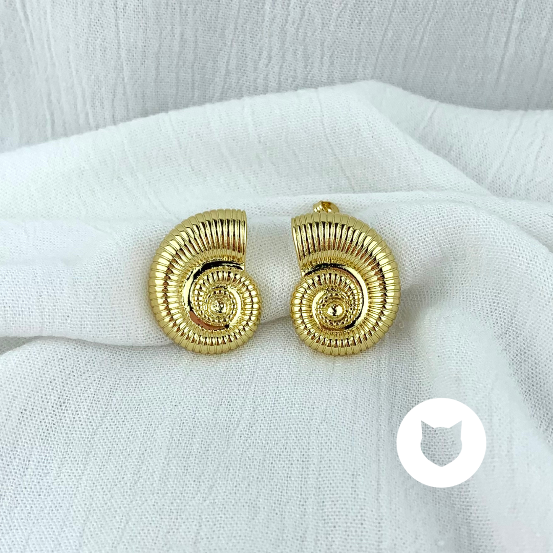 ​ARETES DE BAÑO DE ORO CARACOL AR2636G30